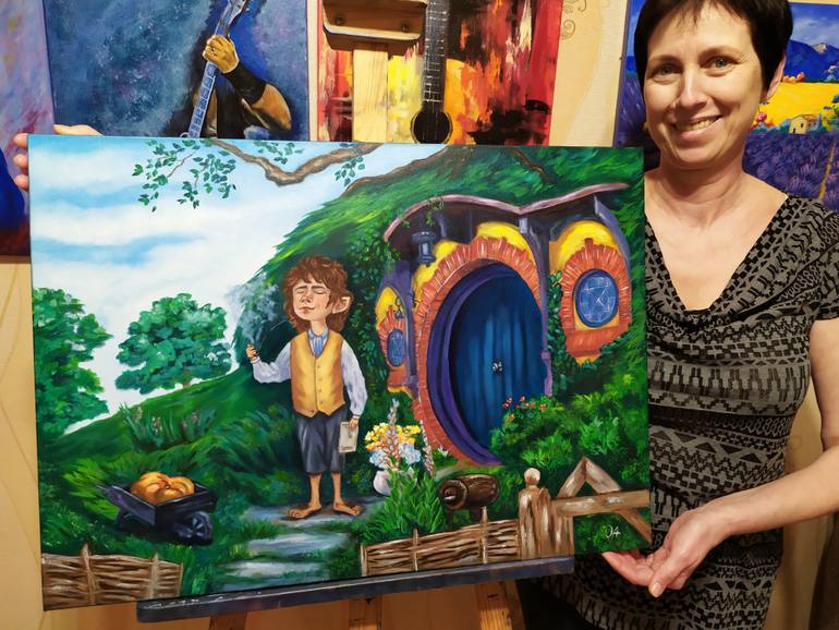 Original Impressionism Children Painting by Olha Asadulaieva