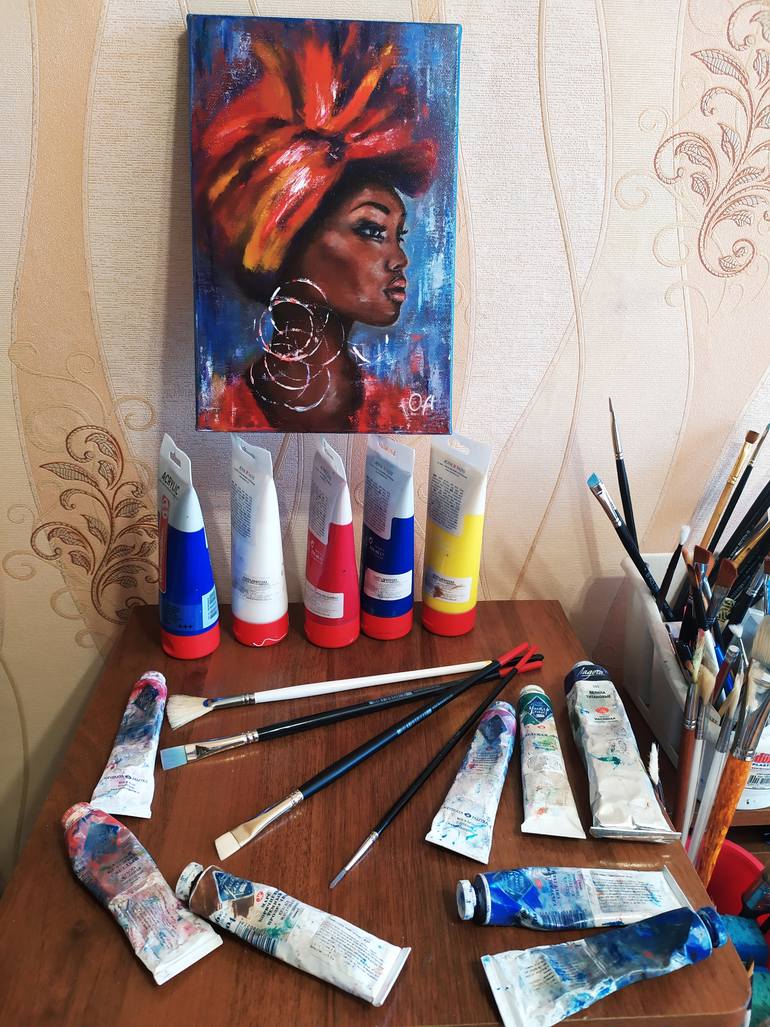 Original Abstract People Painting by Olha Asadulaieva