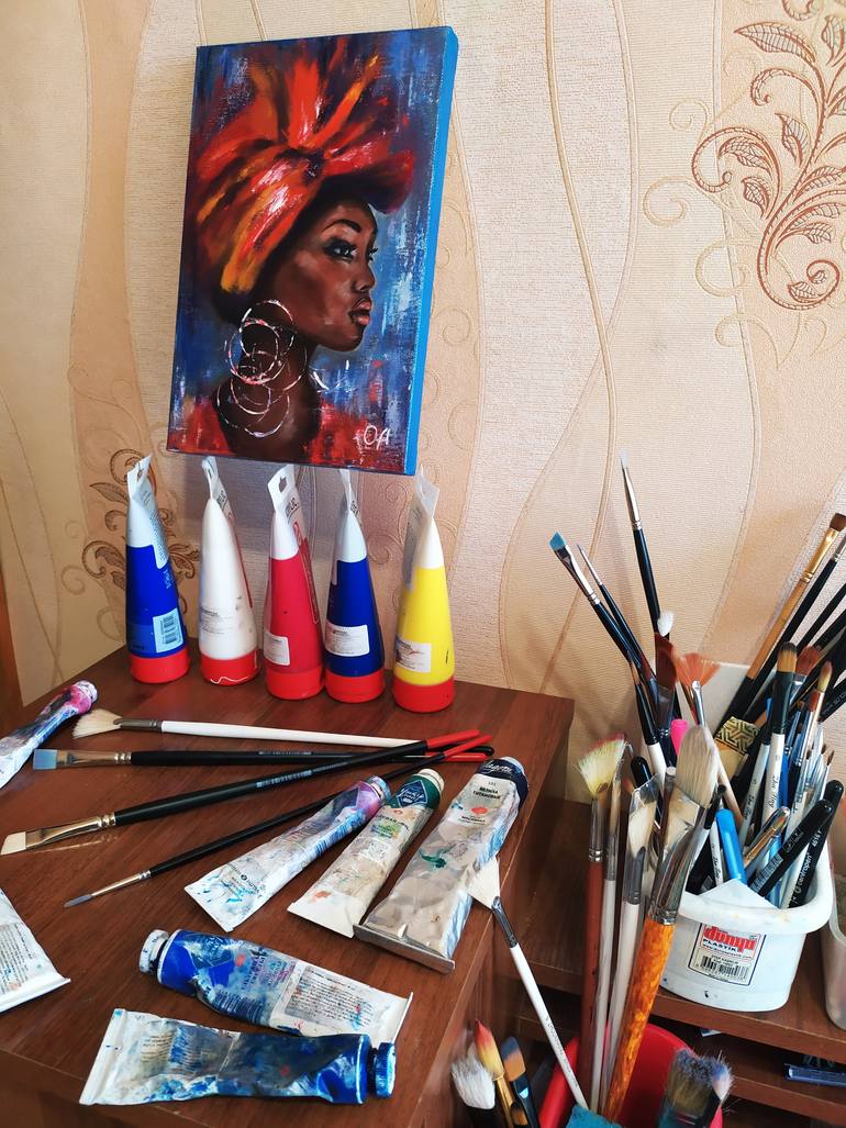 Original Abstract People Painting by Olha Asadulaieva