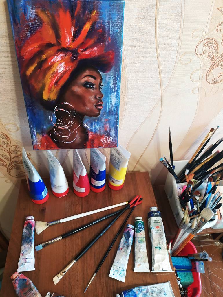 Original Abstract People Painting by Olha Asadulaieva