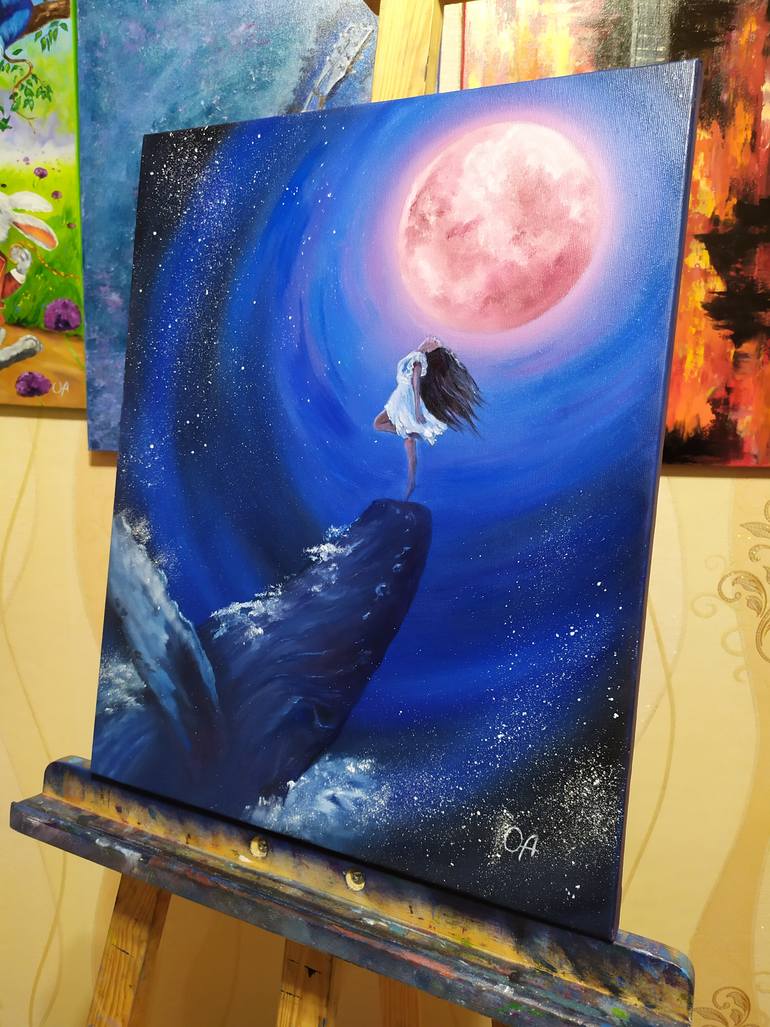 Original Abstract Expressionism Fantasy Painting by Olha Asadulaieva