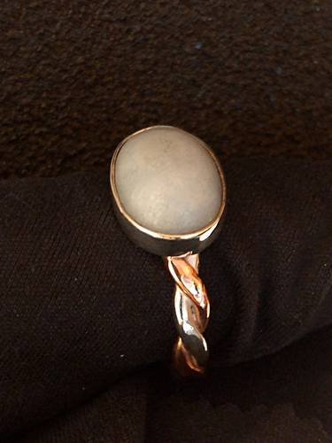 Natural stone in silver and copper twist (Martisor) thumb