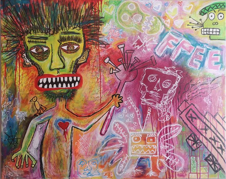 Original Abstract Expressionism Abstract Painting by Artè Abstract By Christiàna Niko