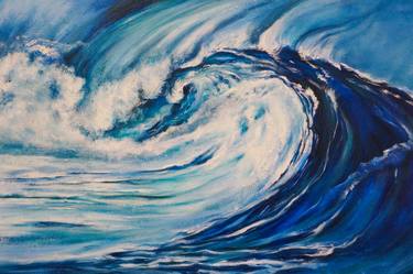 Original wave oil painting wall art, ocean wall art thumb