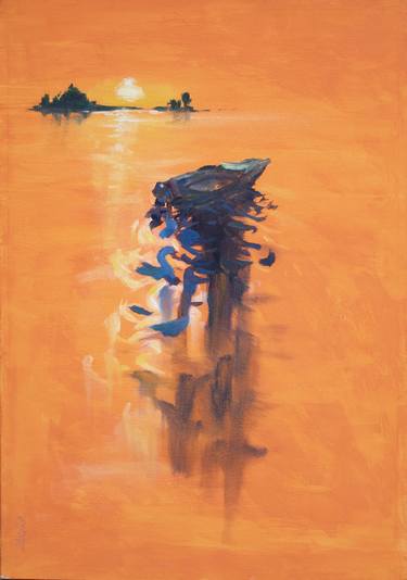 Original Abstract Expressionism Seascape Paintings by Magdy Anani