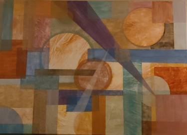 Original Abstract Expressionism Geometric Paintings by Yvonne Richard