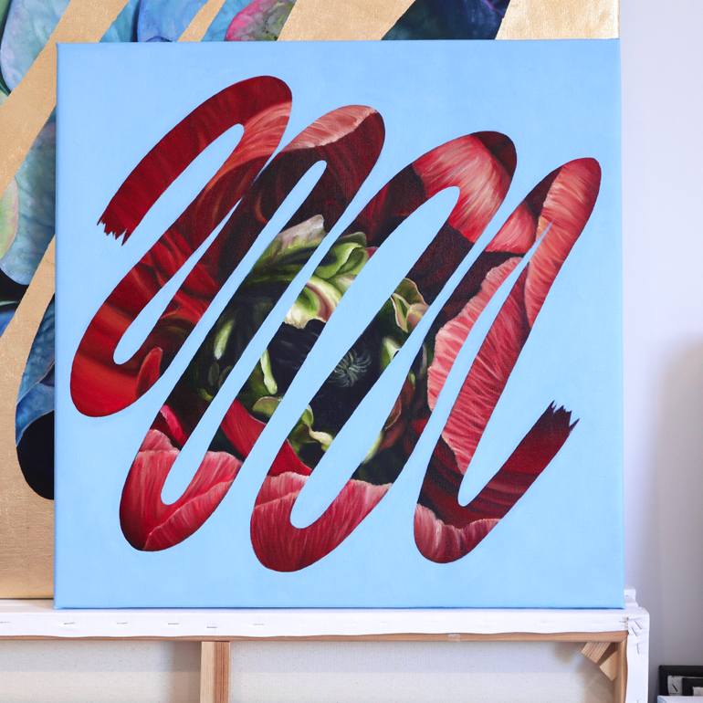 Original Photorealism Floral Painting by Oksana Vinnichenko