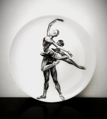 Ballet dancing #1. Ceramic, faience. Overglaze painting (2020) thumb