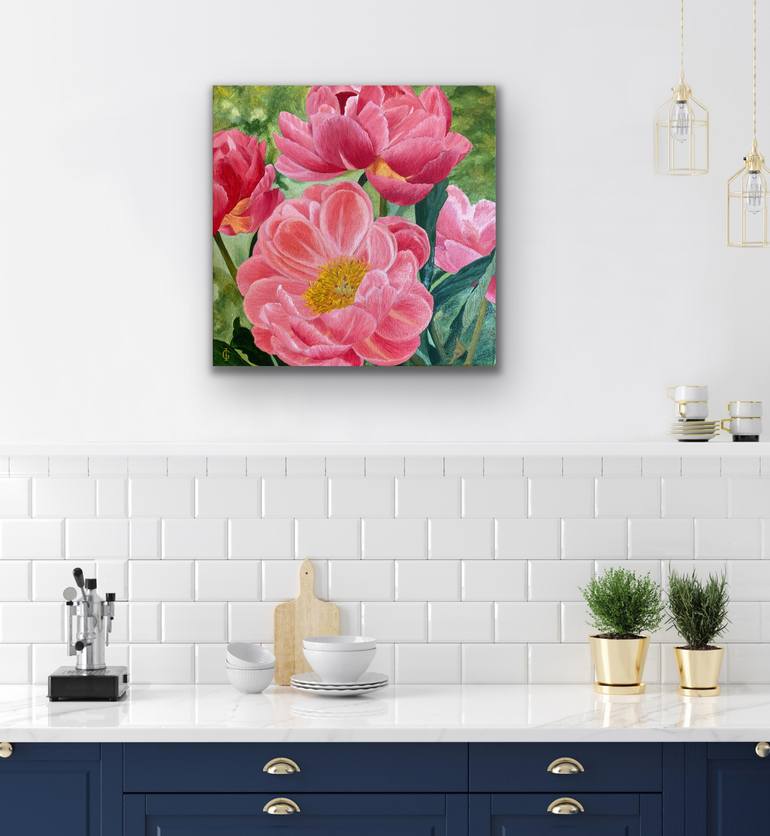 Original Modernism Floral Painting by Ieva Graudina