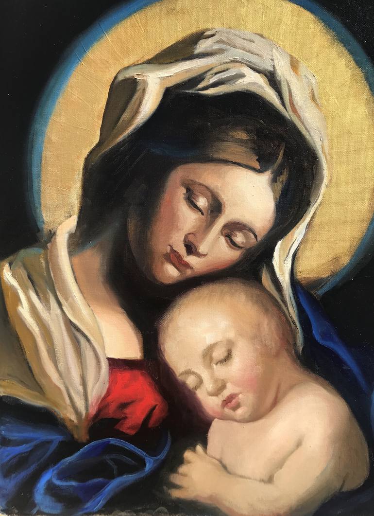 Madonna And Child Original Artwork for Sale - Fine Art America