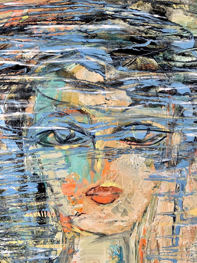 Original Impressionism Portrait Painting by Mona Berga