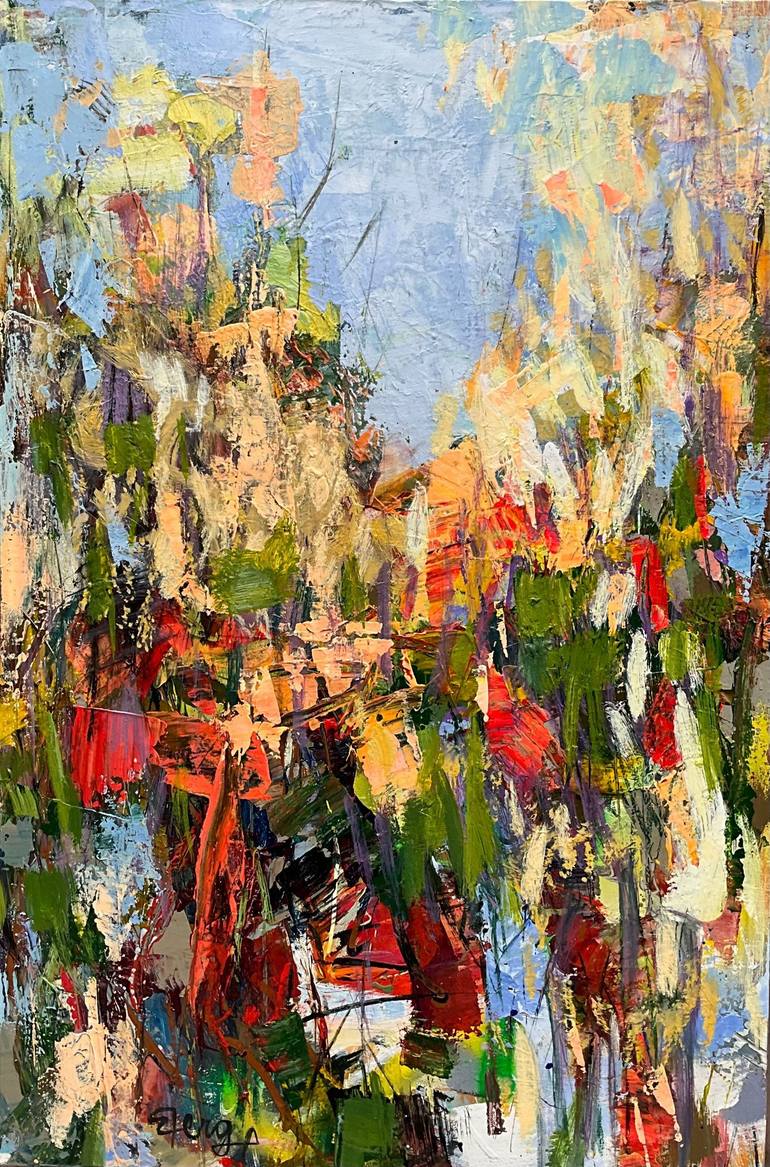 Original Impressionism Abstract Painting by Mona Berga