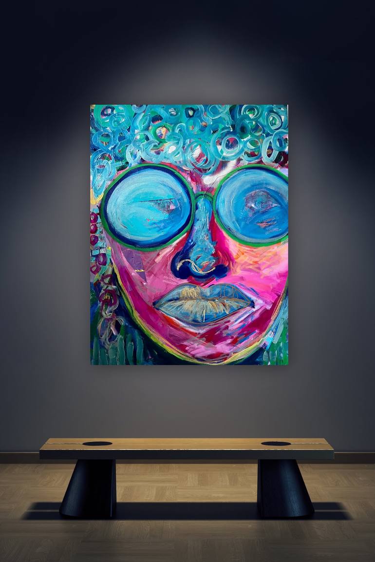 Original Abstract Expressionism Portrait Painting by Amy Cline