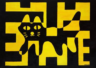 Print of Cats Paintings by Dmytro Rybin