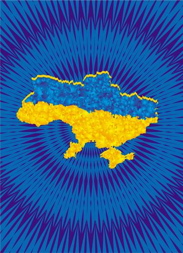 Map of Ukraine, colors of the Ukrainian flag thumb