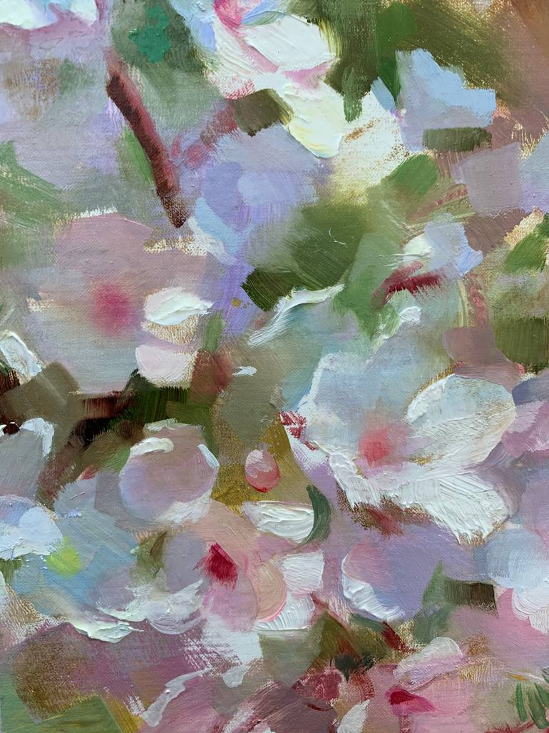 Original Abstract Expressionism Floral Painting by Shelly Wan