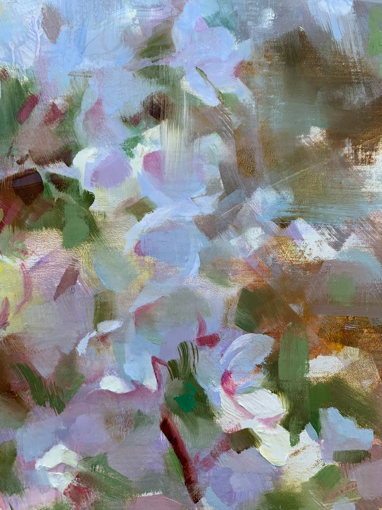 Original Abstract Expressionism Floral Painting by Shelly Wan