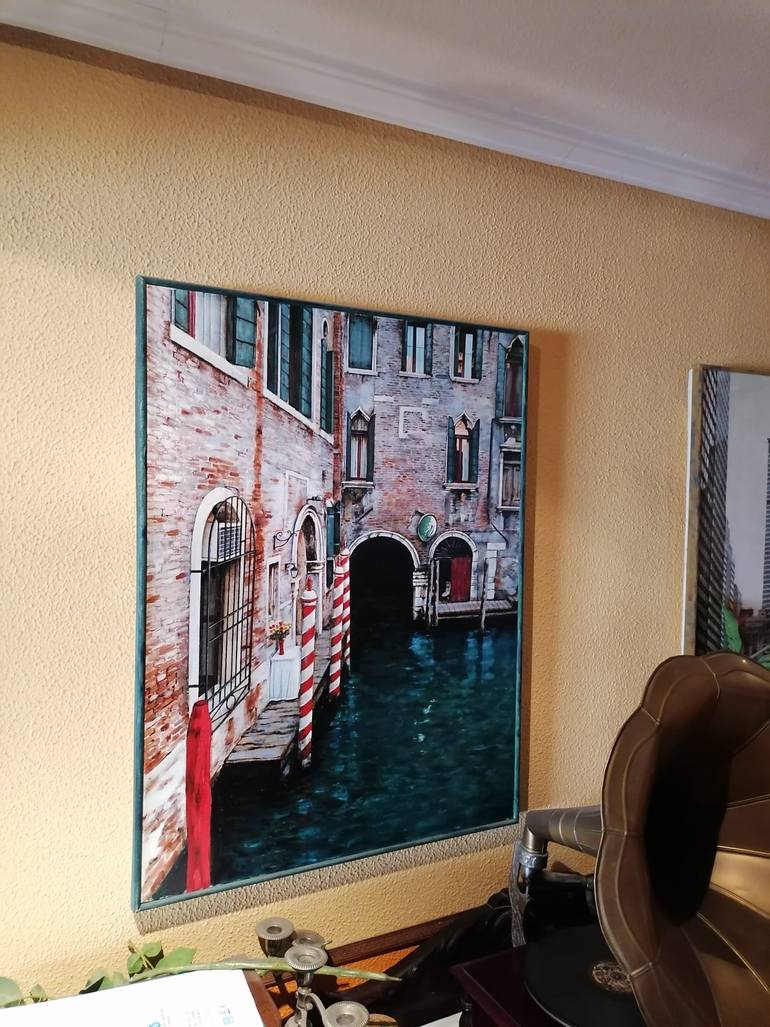 Original Realism Architecture Painting by Vicente Raúl  Fernández Román