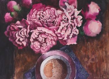Fragrant peonies and coffee thumb
