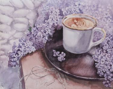 Lilac, morning and a cup of coffee thumb