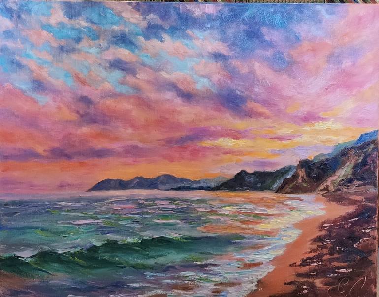 Original Impressionism Seascape Painting by Elena Safonova