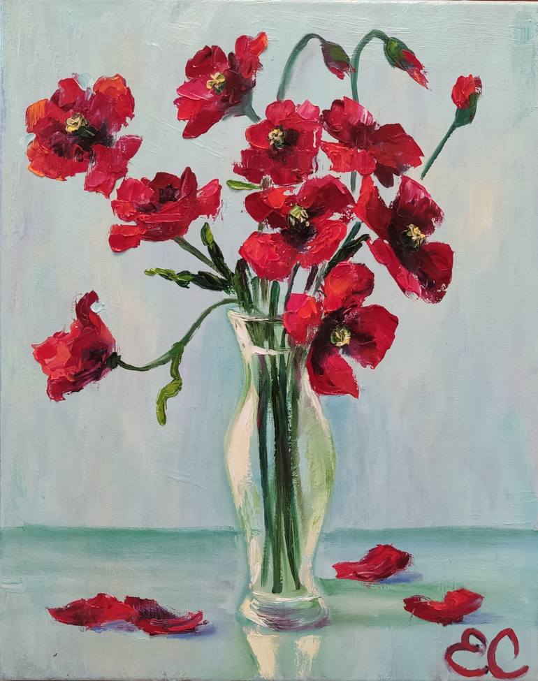 Original Impressionism Floral Painting by Elena Safonova