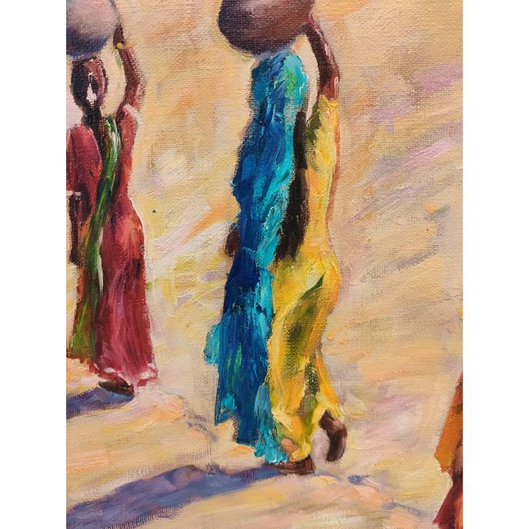 Original Impressionism People Painting by Elena Safonova