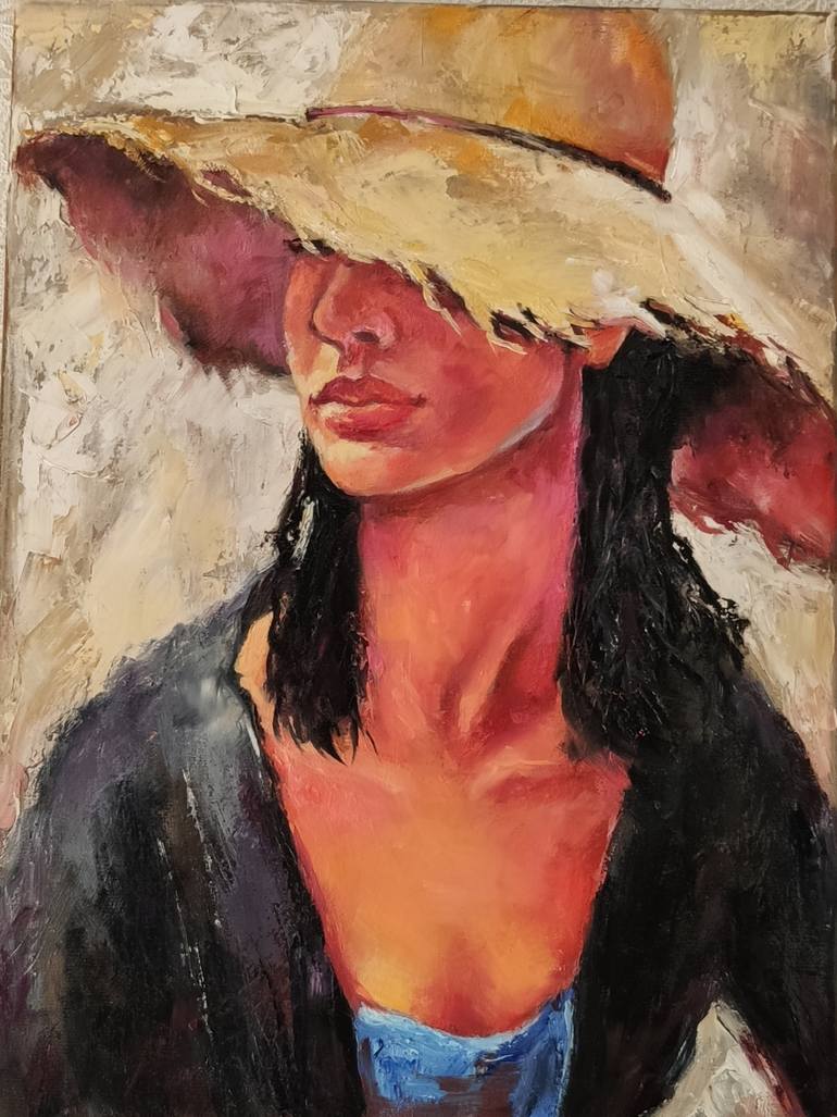 Original Impressionism Portrait Painting by Elena Safonova