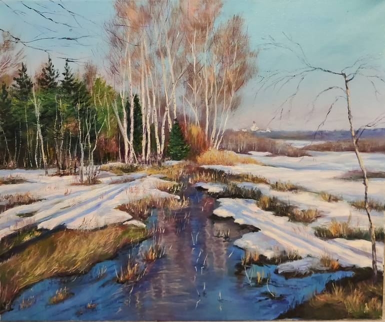 Original Impressionism Landscape Painting by Elena Safonova