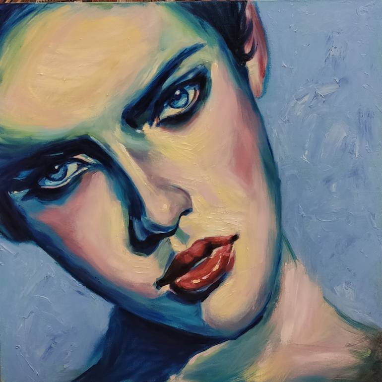 Original Art Deco Portrait Painting by Elena Safonova