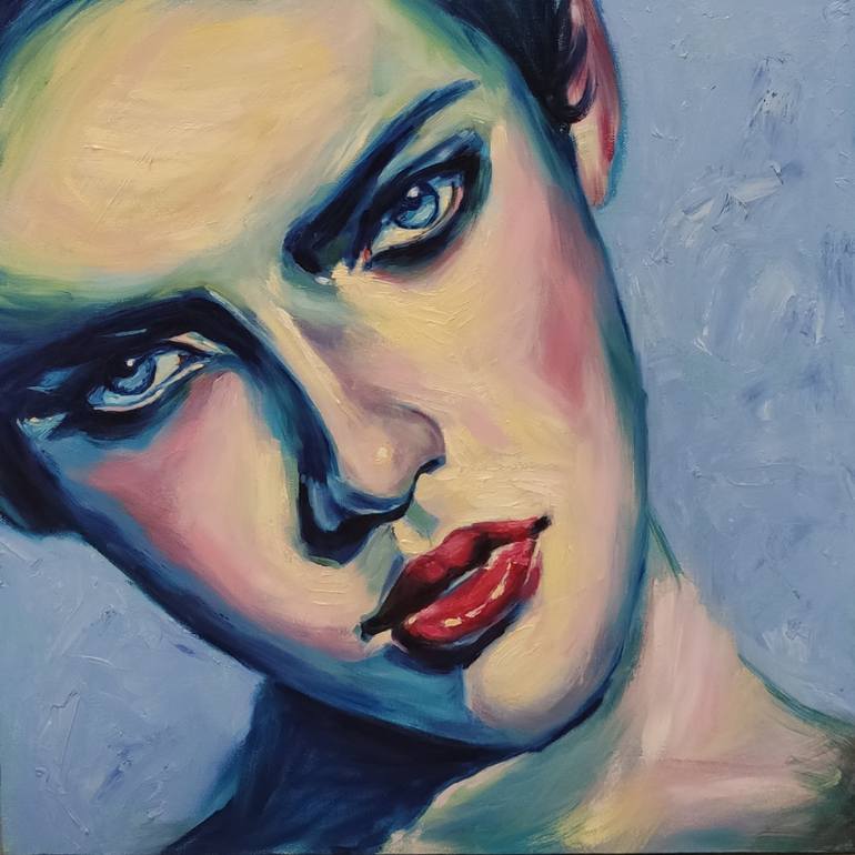 Original Art Deco Portrait Painting by Elena Safonova