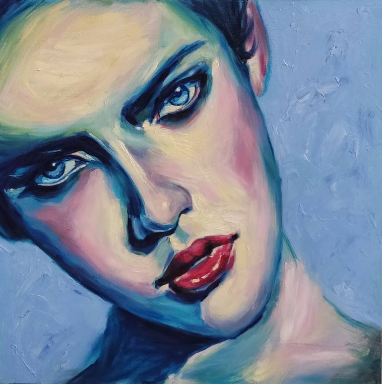 Original Art Deco Portrait Painting by Elena Safonova