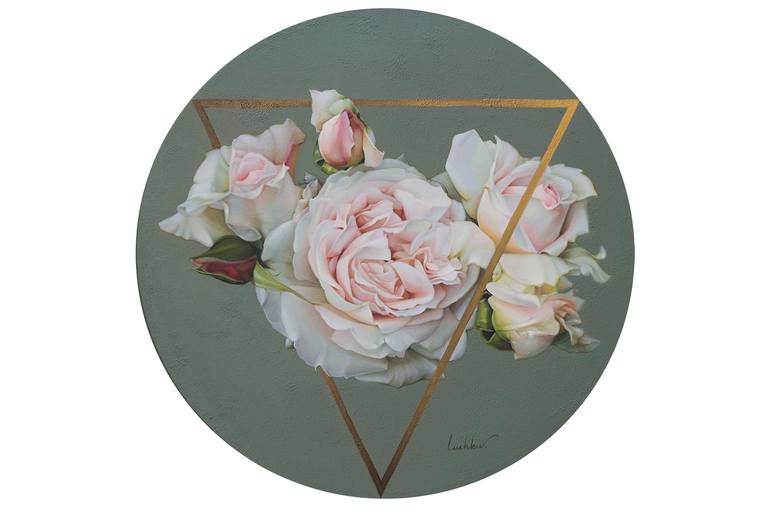 Original Photorealism Garden Painting by Vasiliy Luchkiv