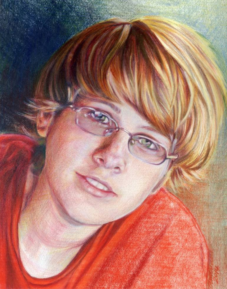 Christopher, 13 years old Drawing by Andriani Mikolaitis Saatchi Art