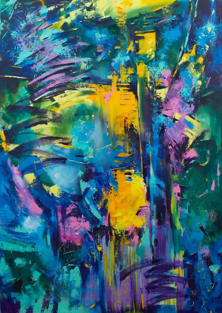 15,Intuitive art, abstract art large, modern art,blue tones Painting by Lesya Karebina Saatchi Art