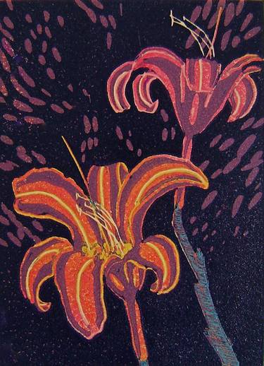 Original Realism Floral Printmaking by Barbara McPhail