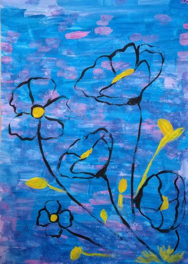 Print of Abstract Floral Paintings by Moon Abbasova