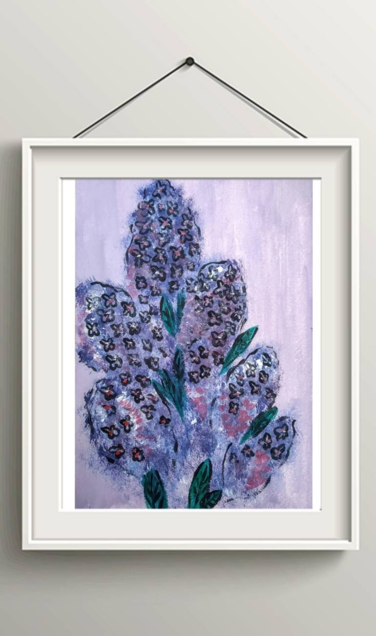 Original Abstract Floral Painting by Moon Abbasova