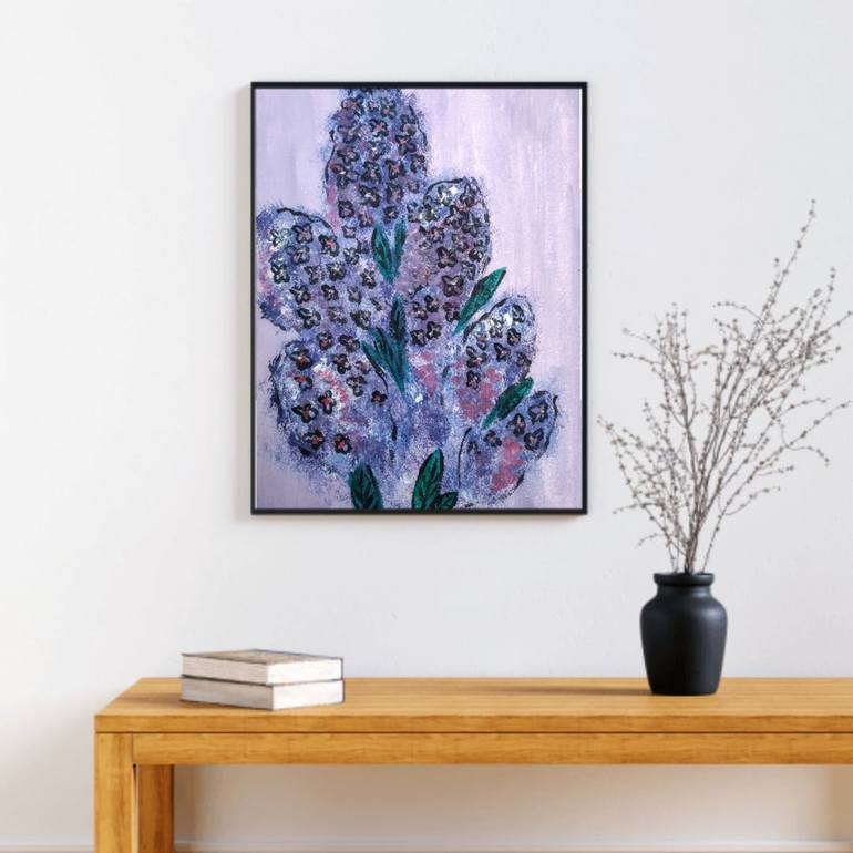 Original Abstract Floral Painting by Moon Abbasova