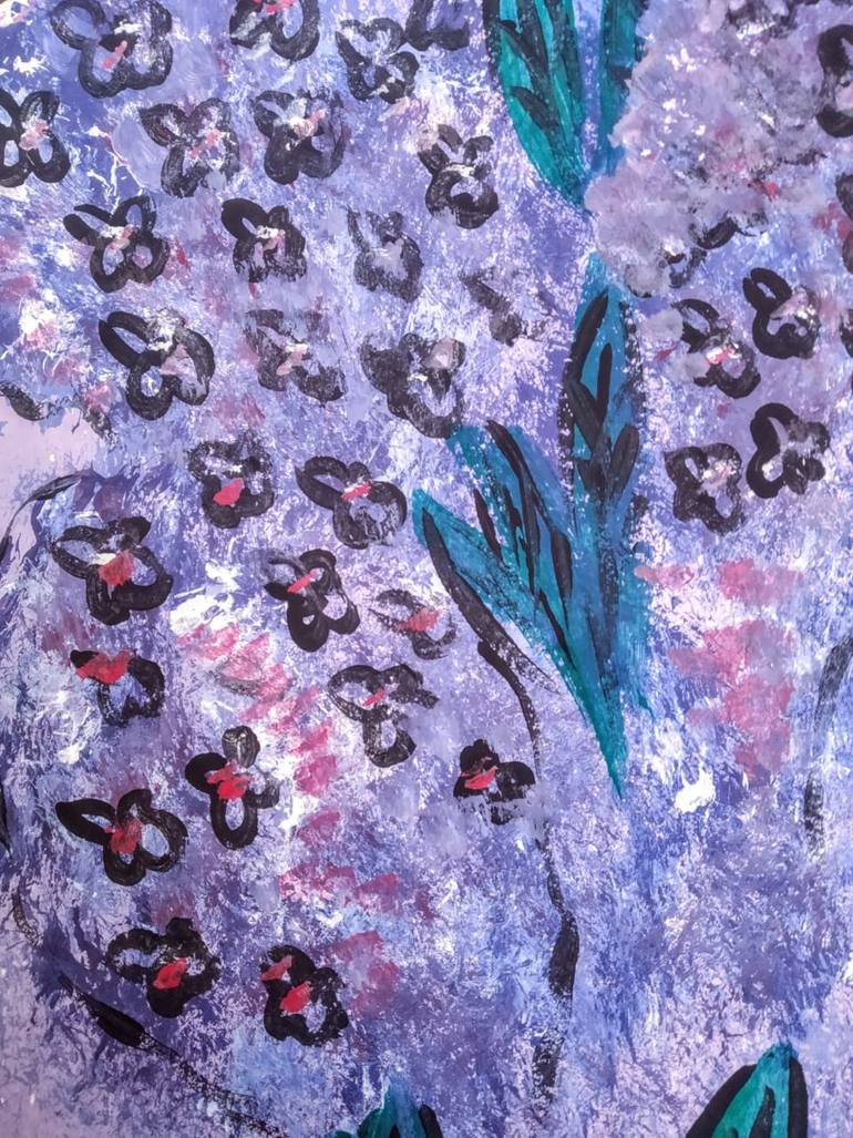 Original Abstract Floral Painting by Moon Abbasova