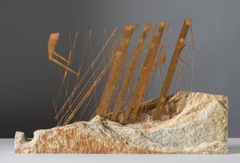 Original Abstract Sailboat Sculpture by Paolo Albertelli - Mariagrazia Abbaldo