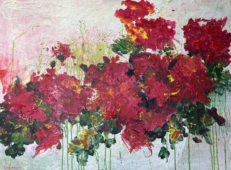 Original Abstract Expressionism Floral Painting by Cassandra Gaisford