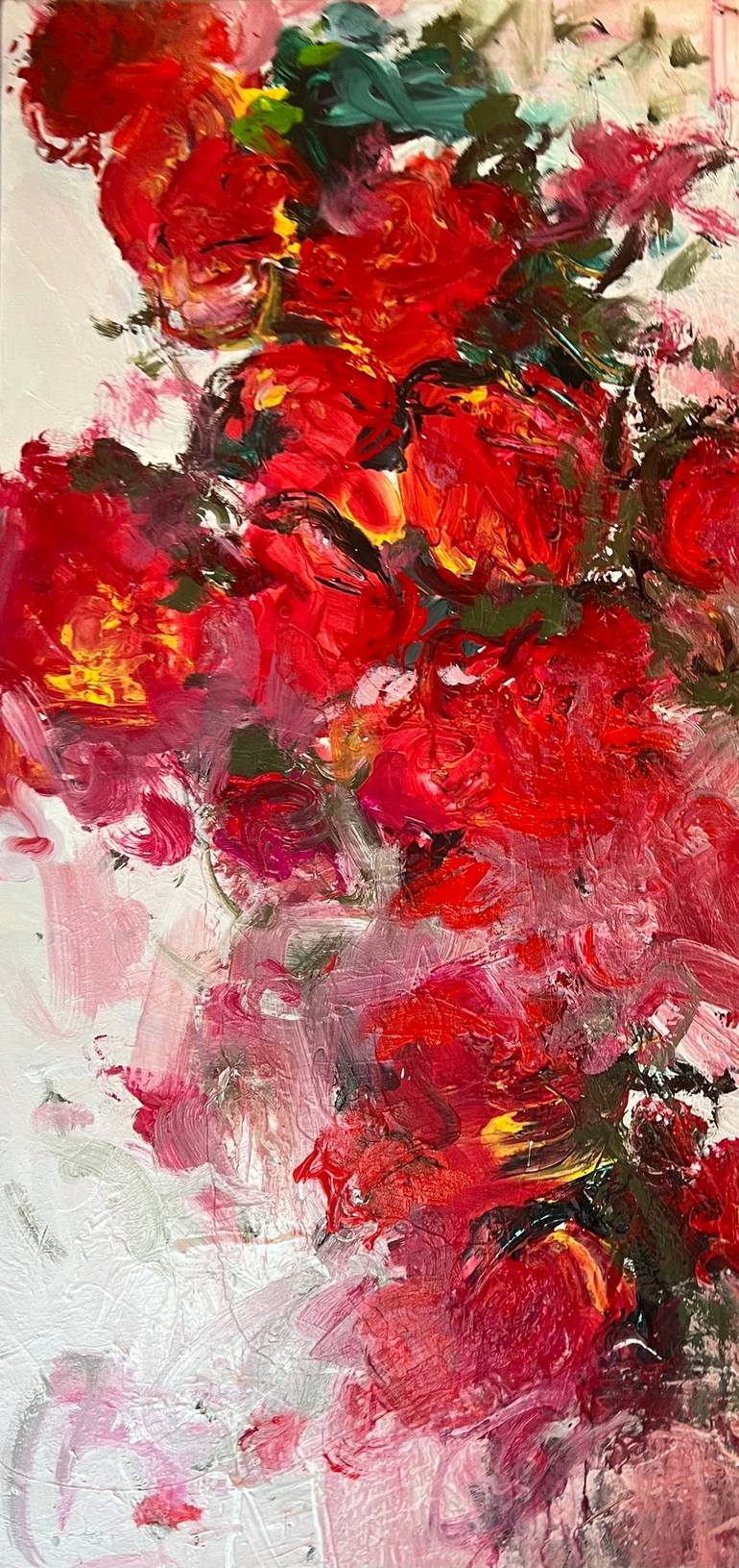 Original Floral Painting by Cassandra Gaisford | Abstract Art on Canvas | IN THE MOOD FOR LOVE