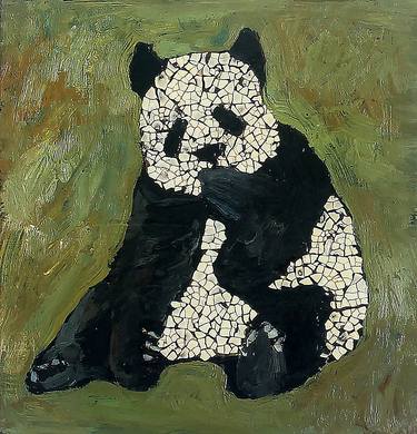 Panda No.2 - Original Lacquer Painting thumb