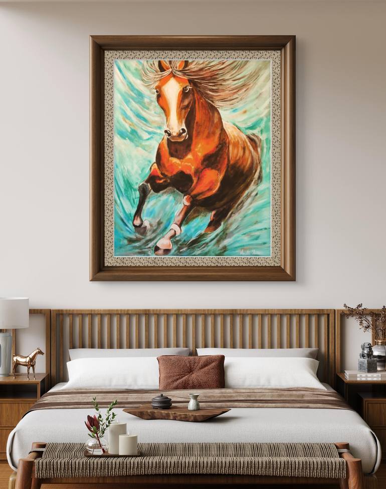 Original Abstract Horse Painting by Anita Jain