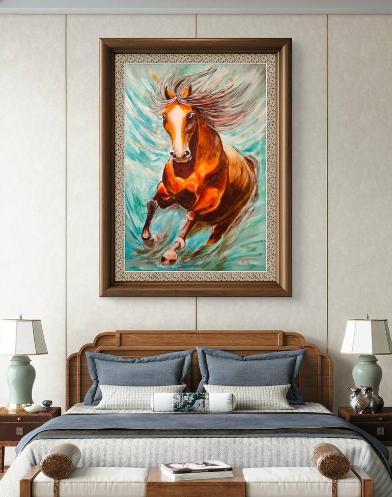 Original Abstract Horse Painting by Anita Jain