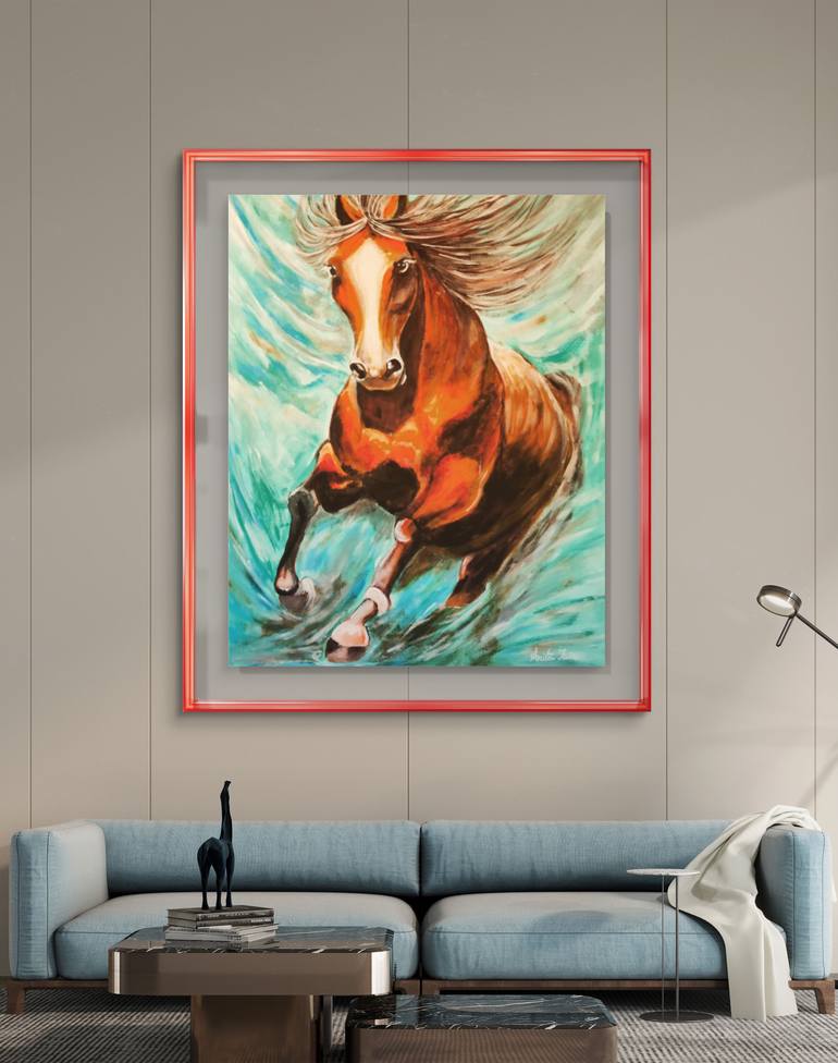 Original Abstract Horse Painting by Anita Jain
