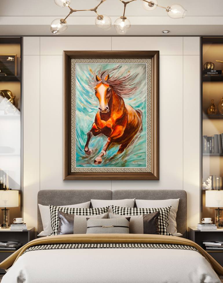 Original Abstract Horse Painting by Anita Jain