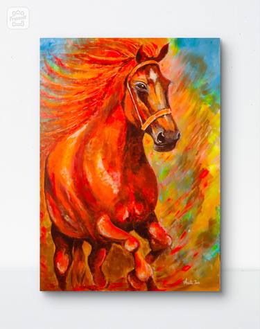 Original Abstract Expressionism Horse Paintings by ANITA JAIN