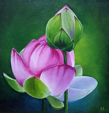 Original Realism Floral Painting by Alfia Koral